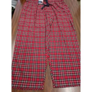 Mens Plaid Pajama Pants 2XL Red Tartan Fleece Lounge Sleepwear NWT George